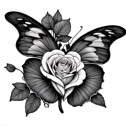 Papillon Coeur Rose Wrapped