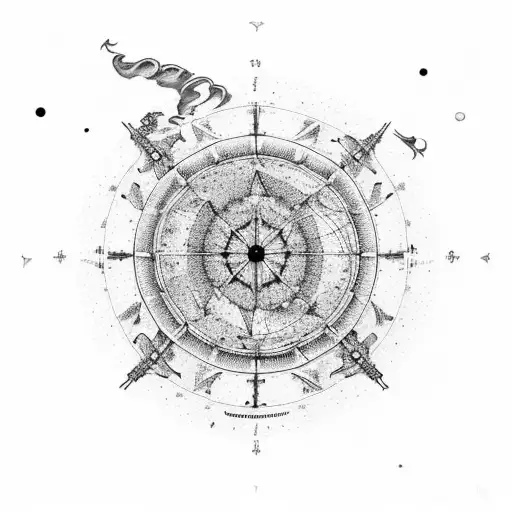 A Celestial Map With Constellations Forming The Shape Of A Pirate Ship