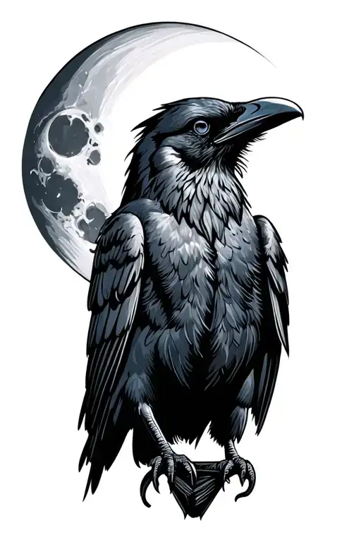 Crow With Moon