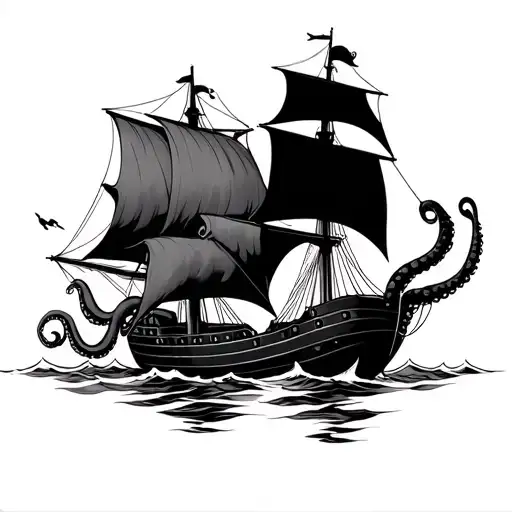 Caravel Being Attacked By Chef Octopus