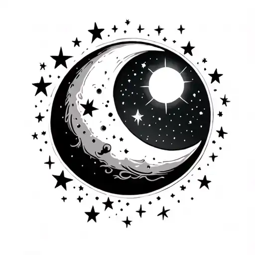 Stars Moon Surrounded