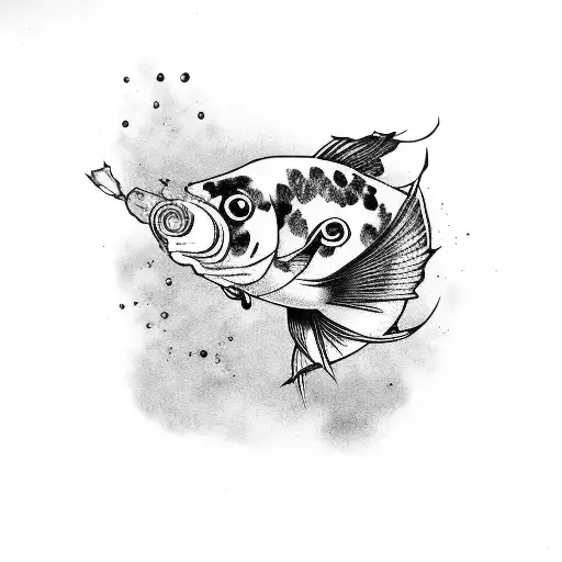 Carpa Koi And Black Plague Mask