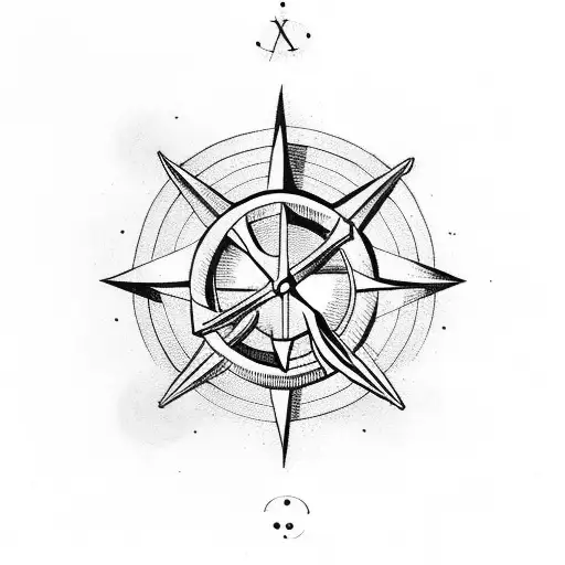 Anchor With A Compass For Ring