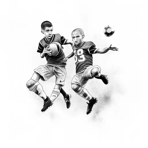 Brothers Playing Football