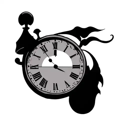 Roman Numeral Clock With Sunrise Integrated Within The Handle