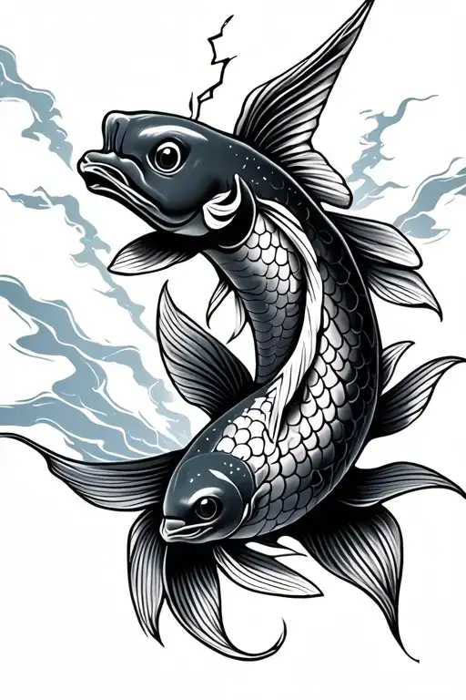 Lightning Strikes And Koi Fish