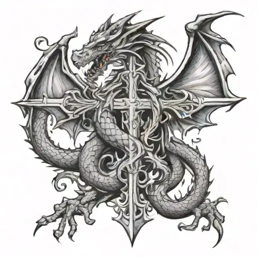 Cross With Dragon