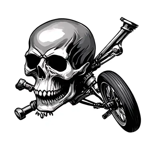 Creepy Biker Skull