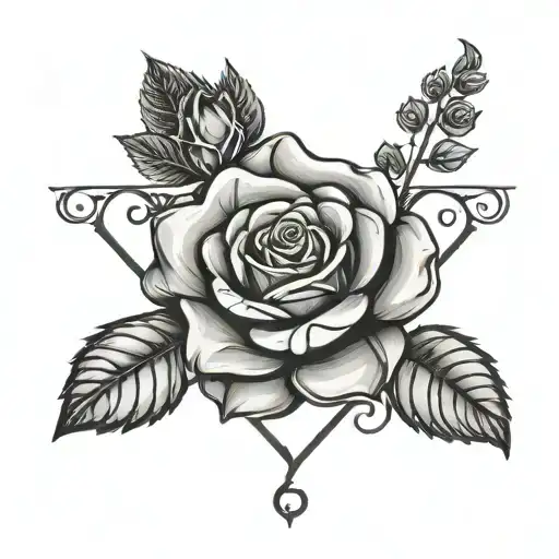 Number 44 Texy Surrounded By Rose