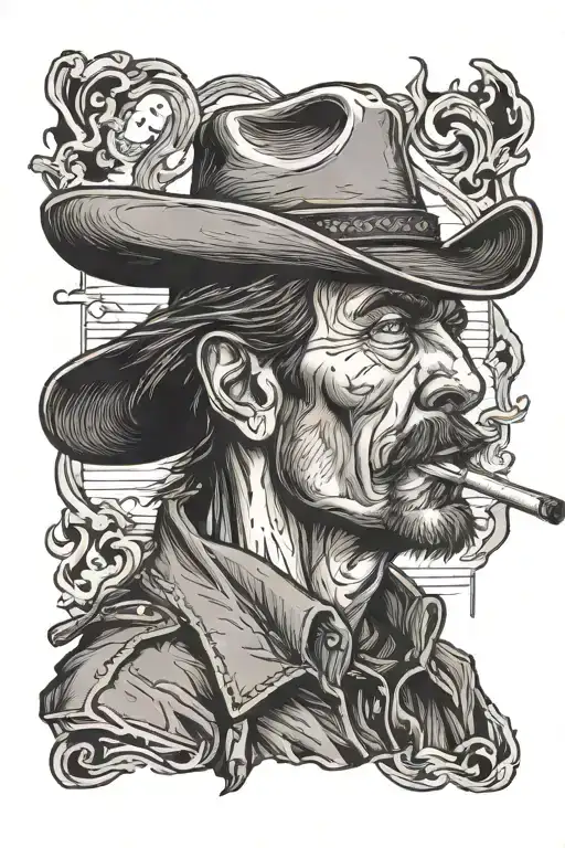 Cowboy Smoking A Cigarette