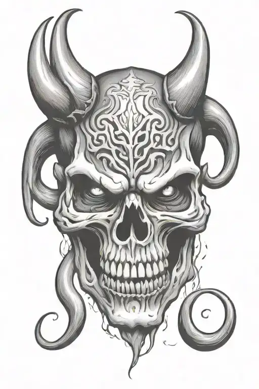 Devil Skull Facing The Front