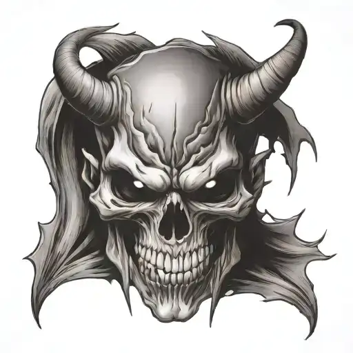 Devil Skull Facing The Front