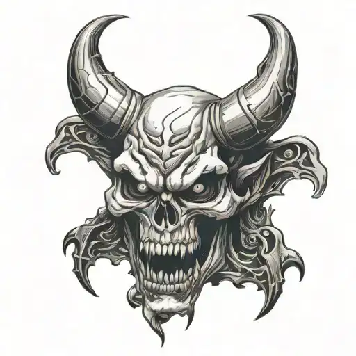 Devil Skull Facing The Front