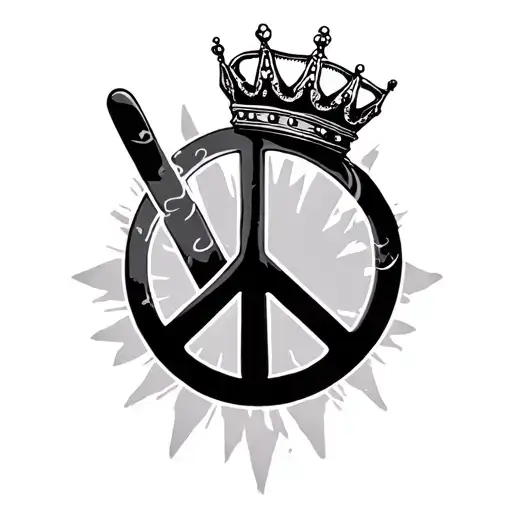 Peace Sign With A Crown On Top