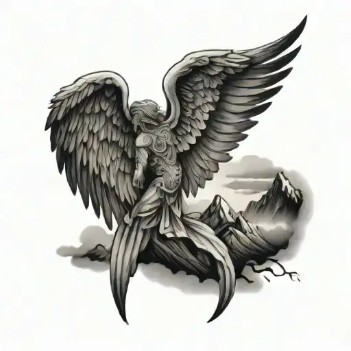 Angel Wings And Mountains