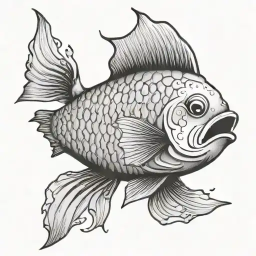 Fish Swimming Upwards