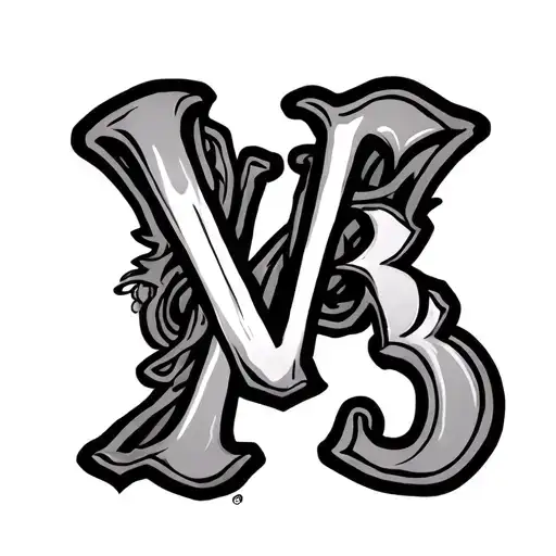 Tattoo With The Initials Xv3 In Salvadoran Gangster Style