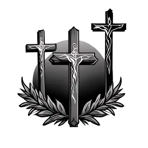 Christian Three Crosses With Yahweh Always With Me