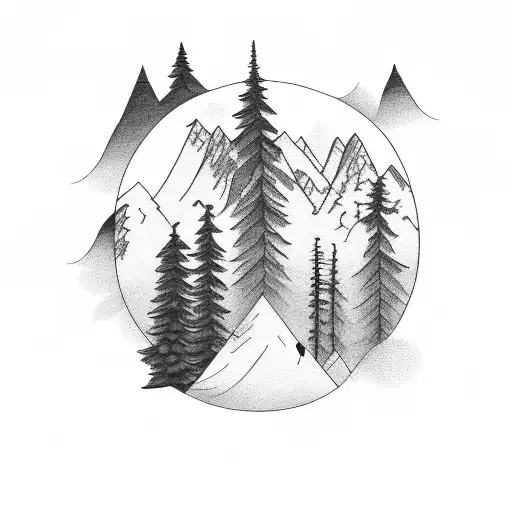 Mountain And Forest And Biking And Dogs