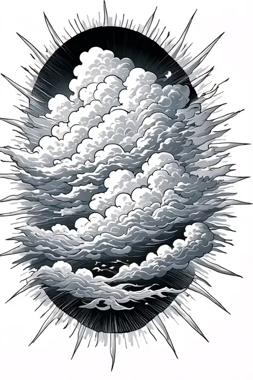 Cloud Sleeve With Sunrays And Lightmimg