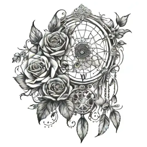Dream Catcher Roses Queen Anne's Lace Hour Glass Pain