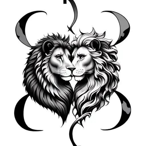 Gemini And Leo Couples Tattooinitials Intertwined