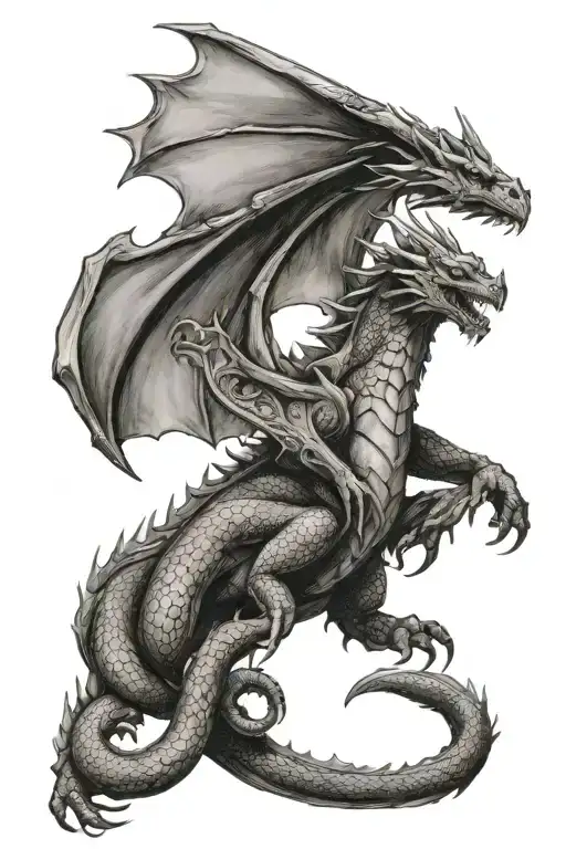 Medieval Dragon Flying