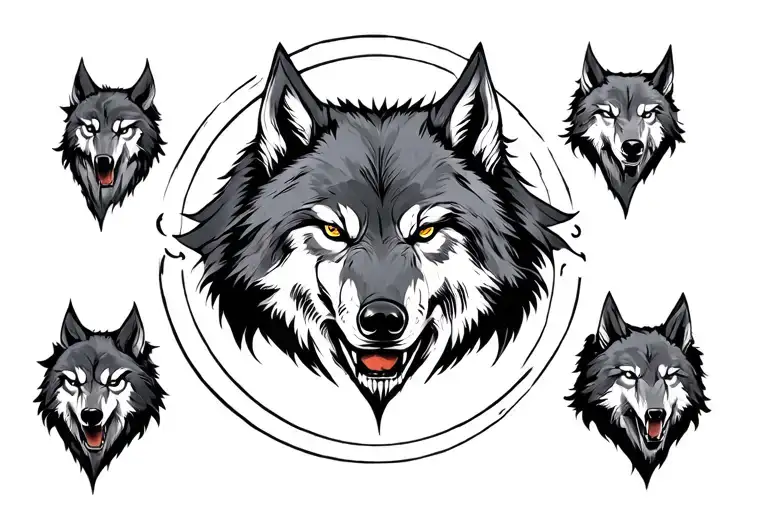Viking Style Circle With 3 Wolf Heads From Triskel