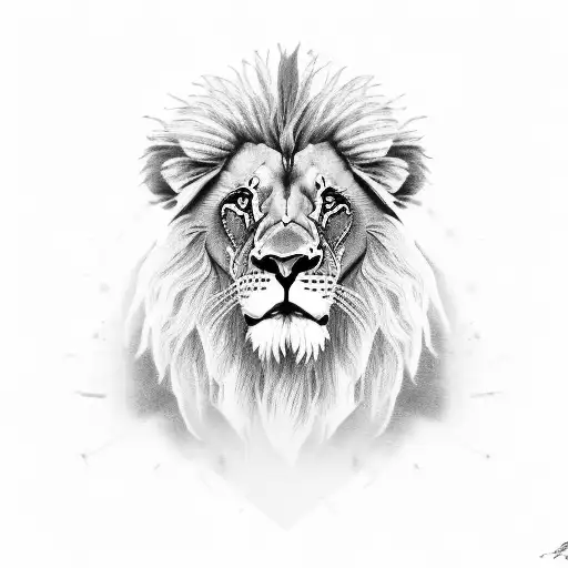 Lion With Cancer Ribbon