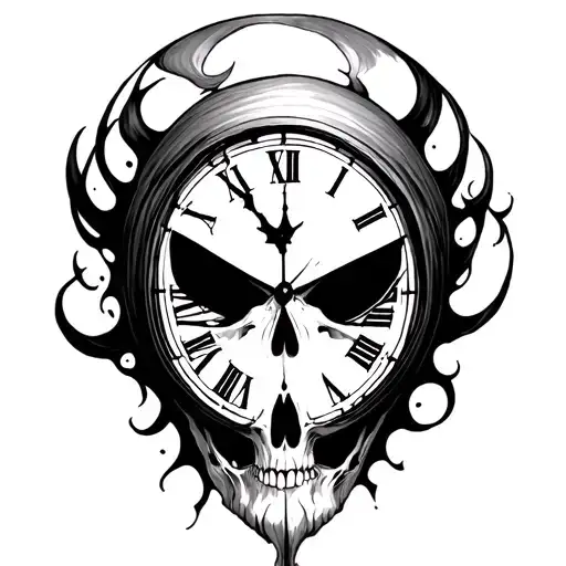 Clock And Head Of Death