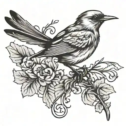 A Silhouette Of A Bird Perched On A Quill Pen