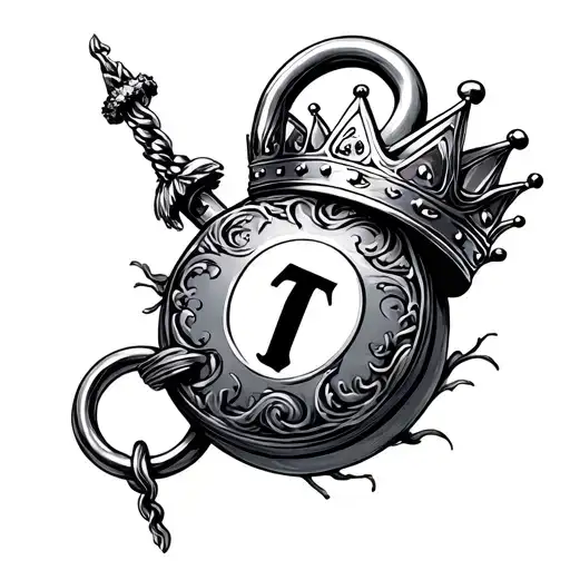 Lock With Crown On Top With Tj