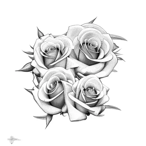 Rose And Jasmine Flowers Stems Crossed Like Swords Inside A Picture Frame