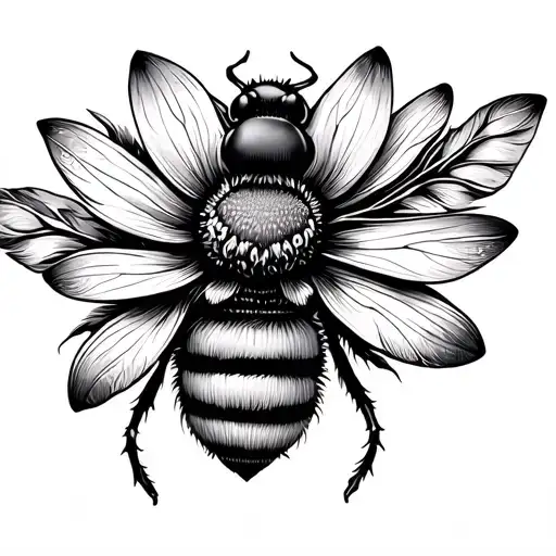 Feather Stone Bee Flower