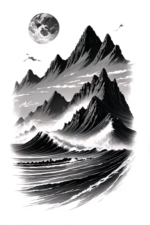 Ocean Mountain Scene
