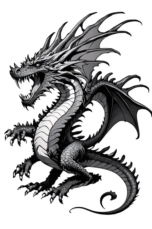 Fearsome Dragon Flying Around Rosenstiel