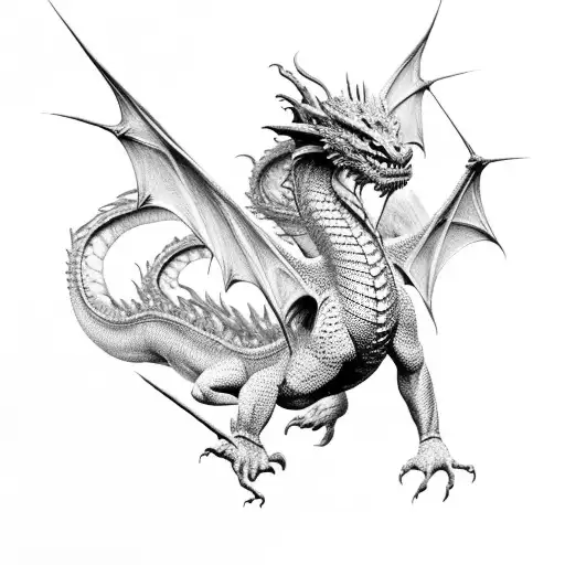 Dragon And Zdzislaw Beksinski Art Inspired