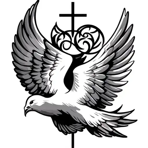 Dove Religious Symbol Intertwined