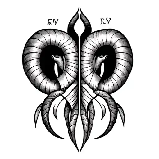 Aries And Gemini Zodiac Sign Intertwined Symbolizing The Client's Love