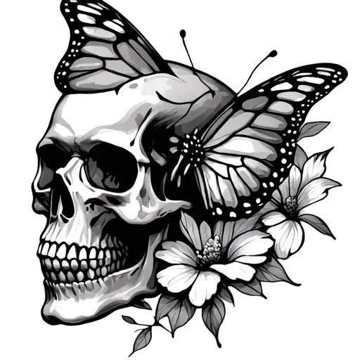 Skull And Butterfly