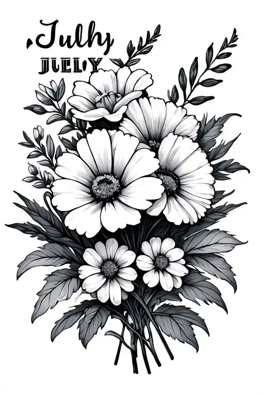 July Birth Flower Bouquet