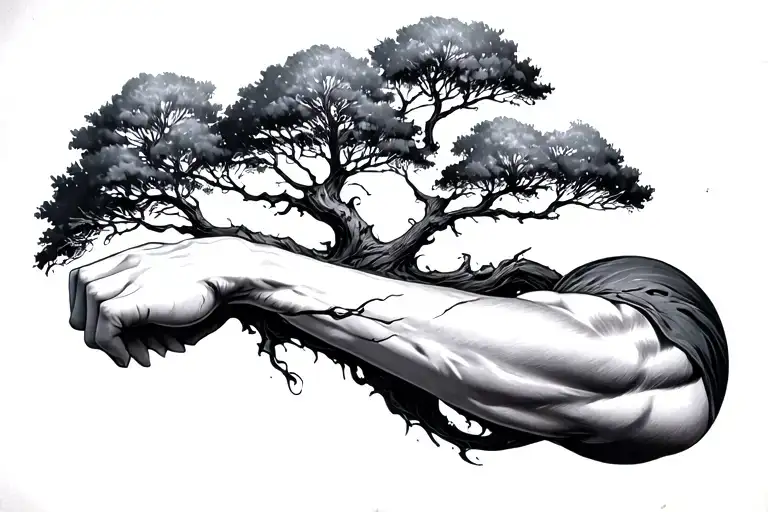 Tree Branch Growing Around Bicep