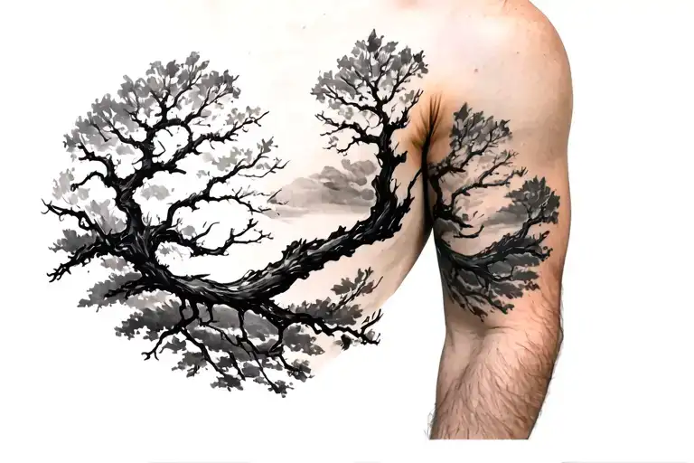 Tree Branch Growing Tattoo Around Bicep