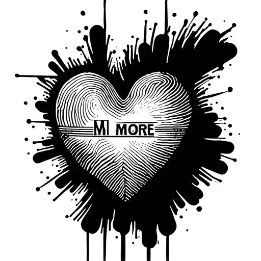 Heart Made With Thumb Print With A Life Line That Says More