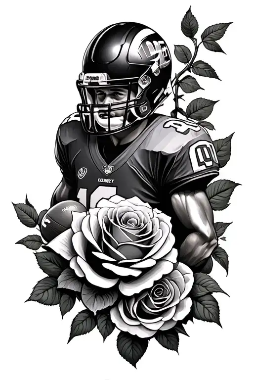 Football Player Roses Growing