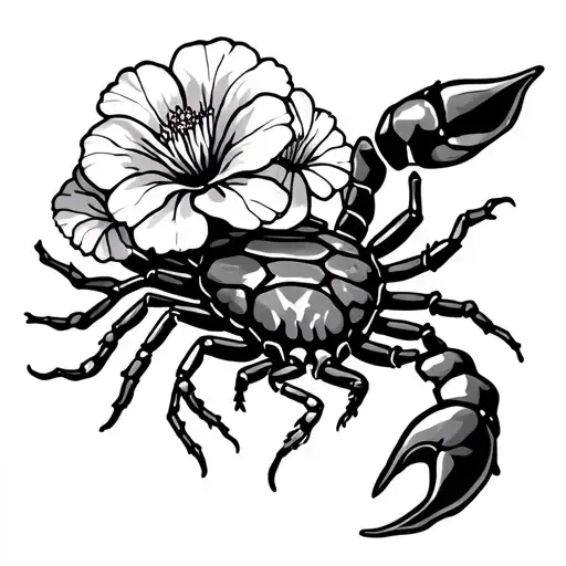 Scorpion Made Of Geranium Flowers