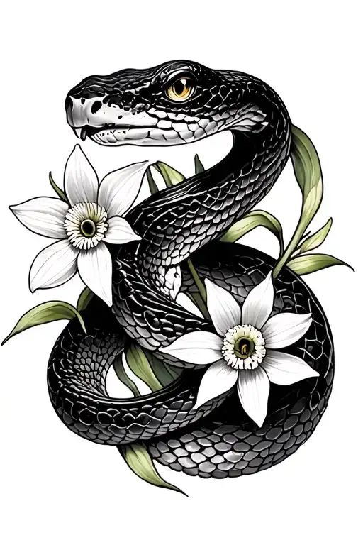Snake And Marigold Snowdrop And Daffodils