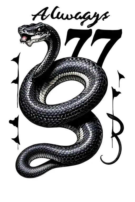 Refined Snake To The Right Of Which The Inscription Always And On The Left Number 77