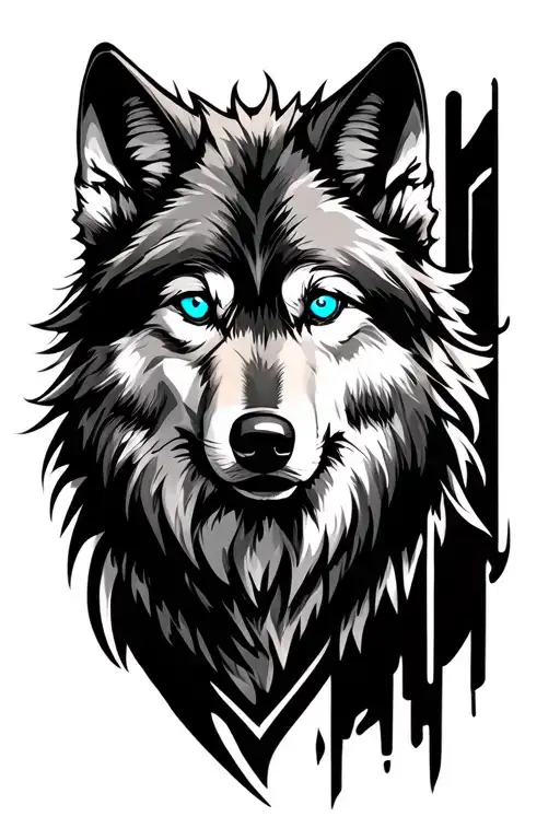 Wolf With Blue Eyes