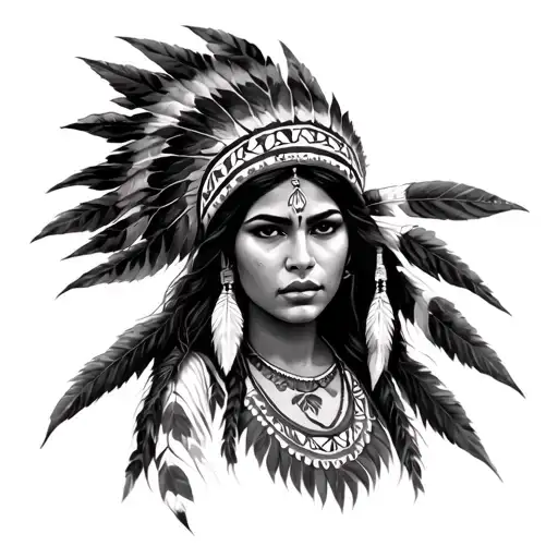 Dark Realism Native Woman